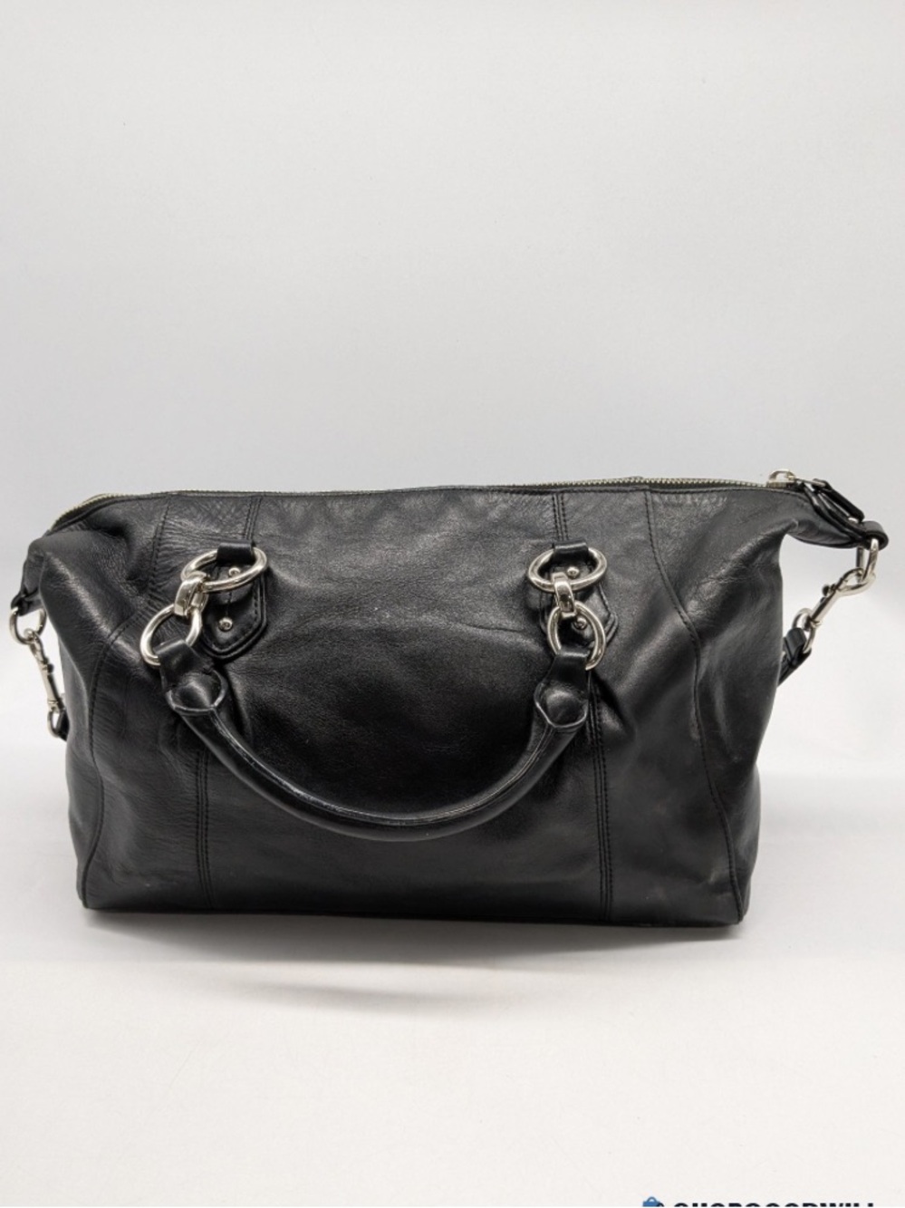 Colette Black Smooth Leather Satchel Purse - COA Authentication $428 Retail - Picture 2 of 9